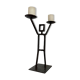 Vintage wrought iron anthropomorphic candle holder