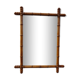 Old wood mirror bamboo 76 x 60 cm