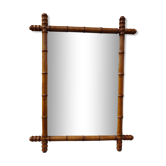 Old wood mirror bamboo 76 x 60 cm
