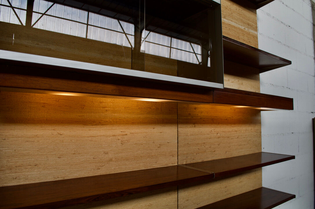 Système mural modulable à panneaux palissandre Georges Frydman années 70 efa éditeur