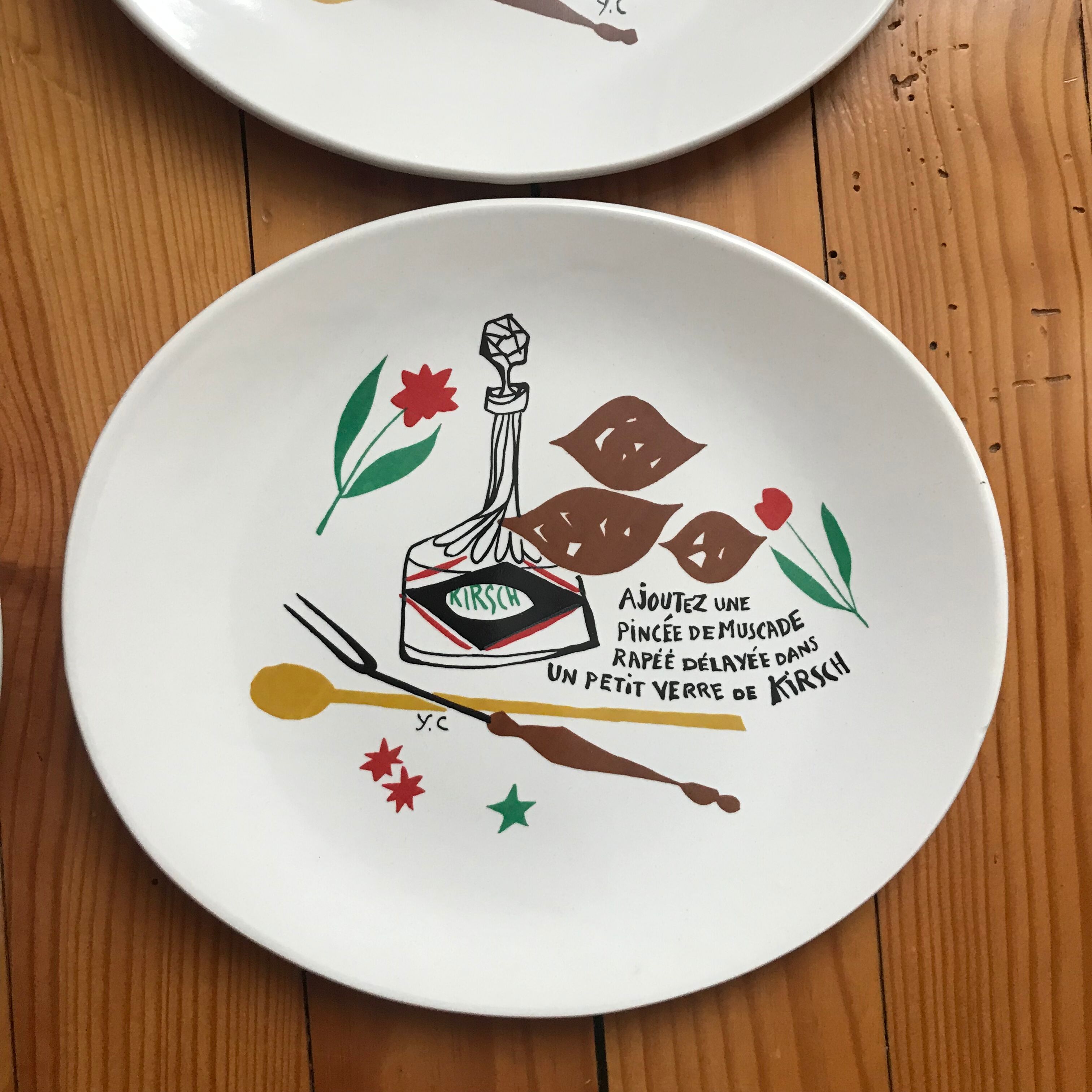 6 plates with fondue Salins