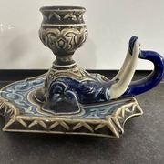 Zoomorphic candlestick, Choisy le Roi Boulenger, in the shape of an elephant, 19th century