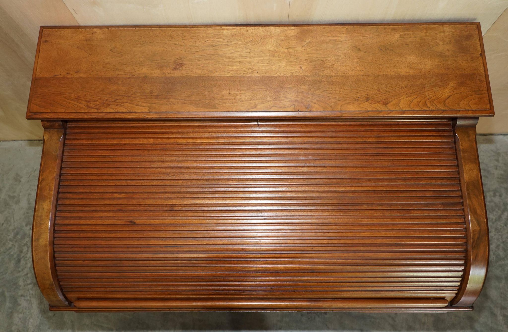 Shannon File Co drum desk in Victorian walnut with certificate.