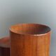 Vintage 50s wooden table lamp with pleated shade.