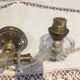 Wall lamp double year 1950 art deco style in plexi and brass