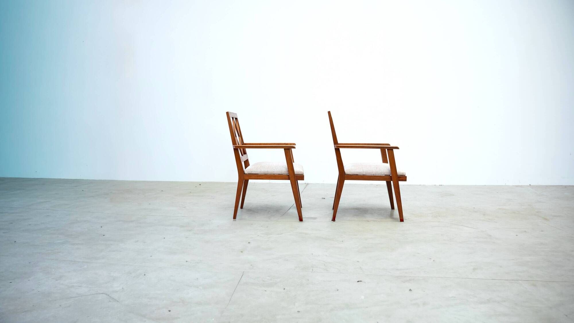 Set of two early French lounge chairs