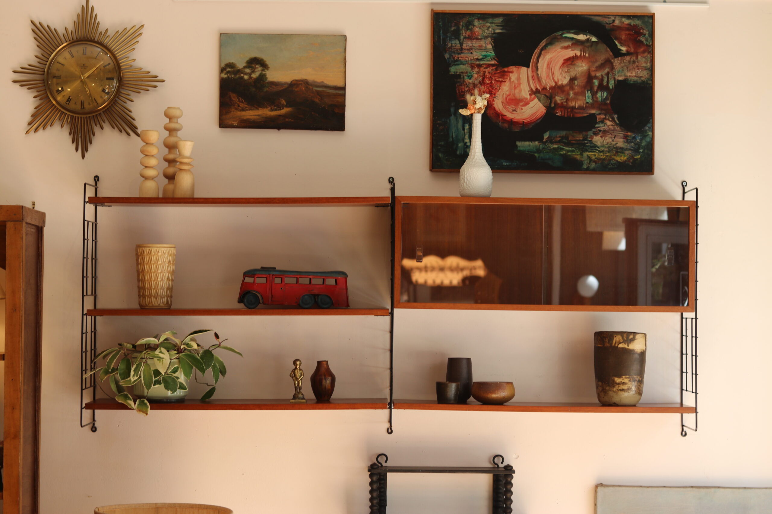 Modular wall shelf in teak – 1960s