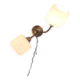 Double articulated wall light with opaline globe - 1950s/60s