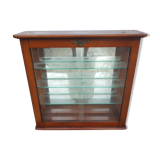Vintage wood and glass shelf with mirror bottom