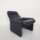 De Sede DS50 dark blue leather lounge chair, Switserland 1980's