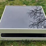 White and black square coffee table