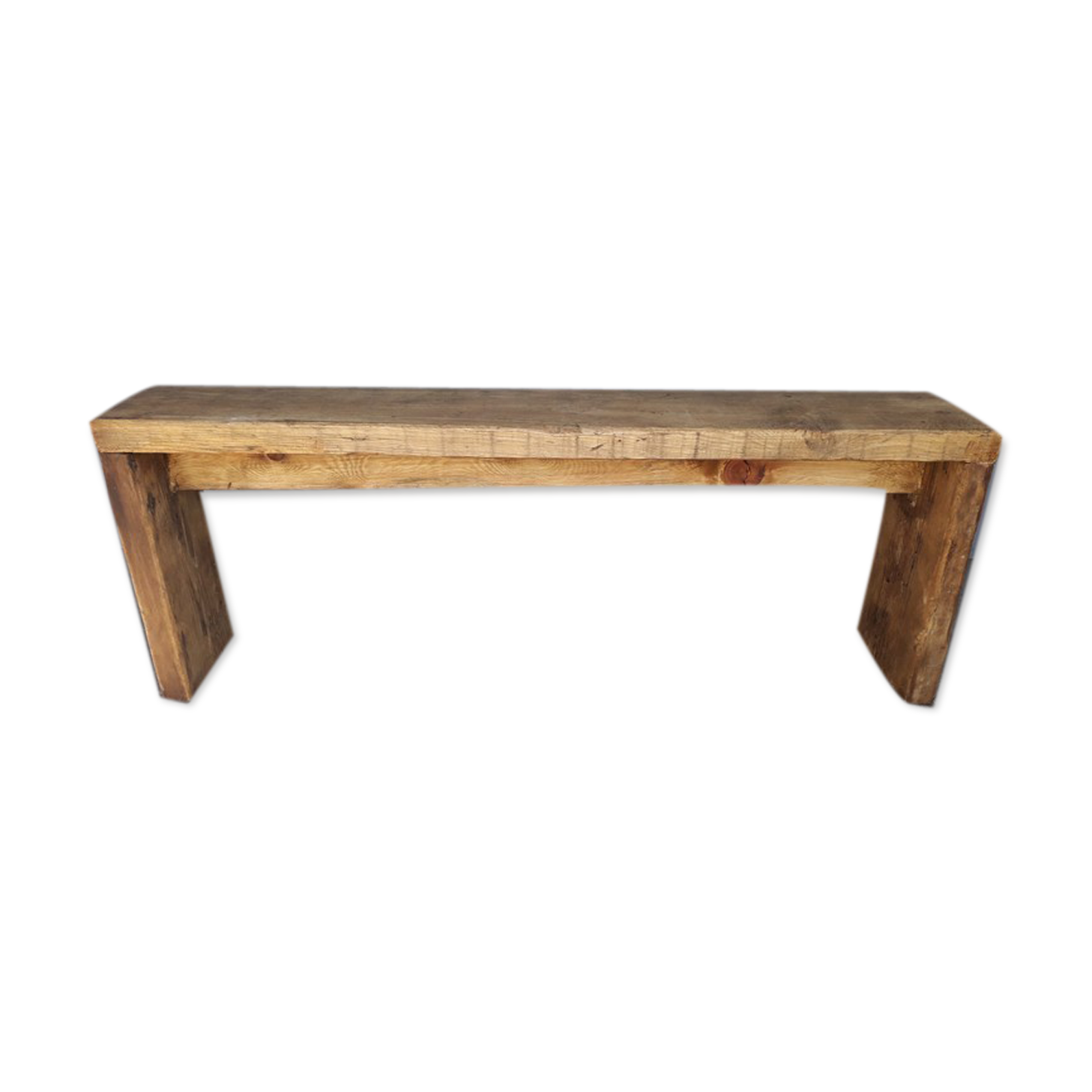 Vintage bench period 1960 old solid wood