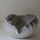 Large iridescent barbotine shell bowl, Italy vintage