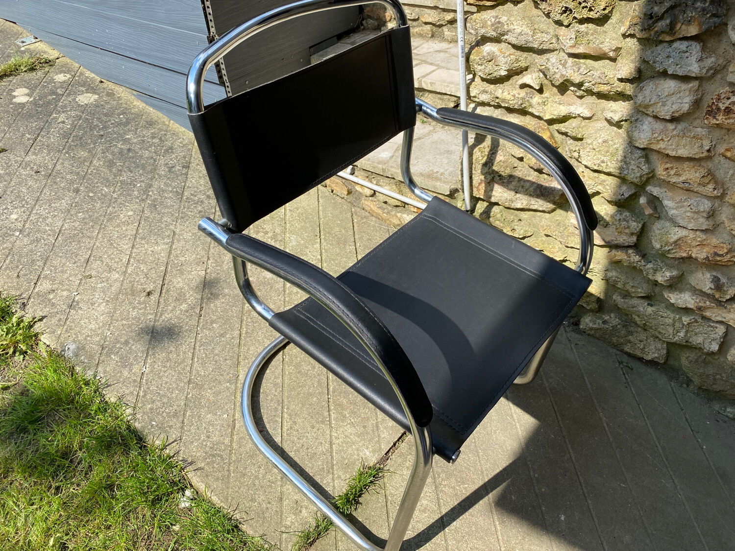 Leather and chrome chair