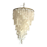 Lustre artisanal balinais en nacre - Ambre