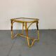 Vintage Bohémien Rattan Bamboo and Glass Side Table from Rohé Noordwolde,