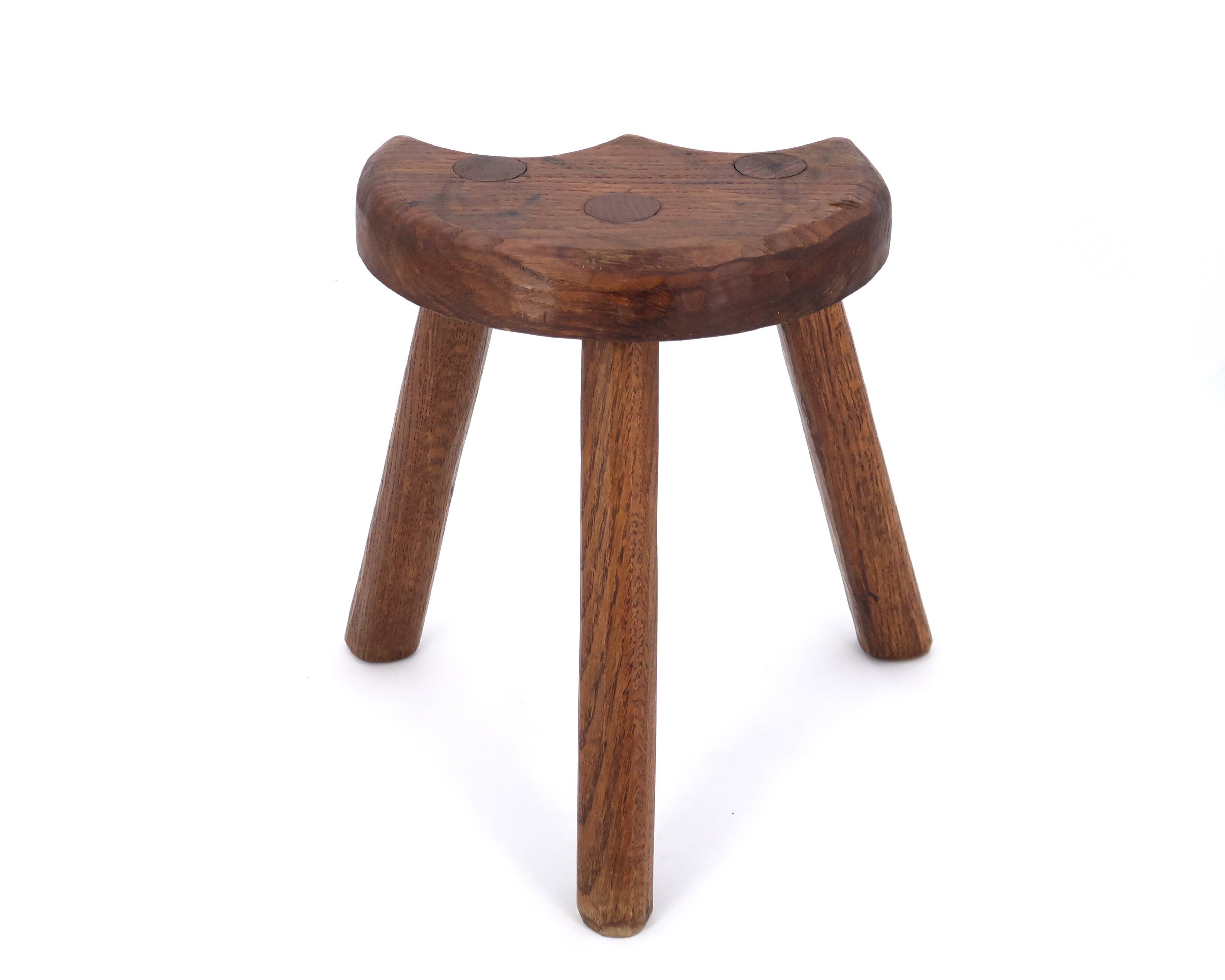 Wooden tripod stool, mountain folk art, 1950s