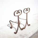 Wrought iron fireplace andirons