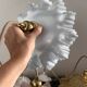 Lot de trois suspensions vintage en verre pastel