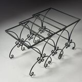 Set of 3 metal nesting tables 20th century