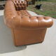 Sofa Chesterfield 3 seats patinated fawn leather