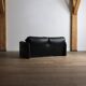 Cassina Maralunga Two Seater Sofa In Black Leather By Vico Magistretti 1970