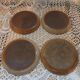 4 antique glazed stoneware cups