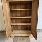 Art Deco wardrobe in raw oak wood
