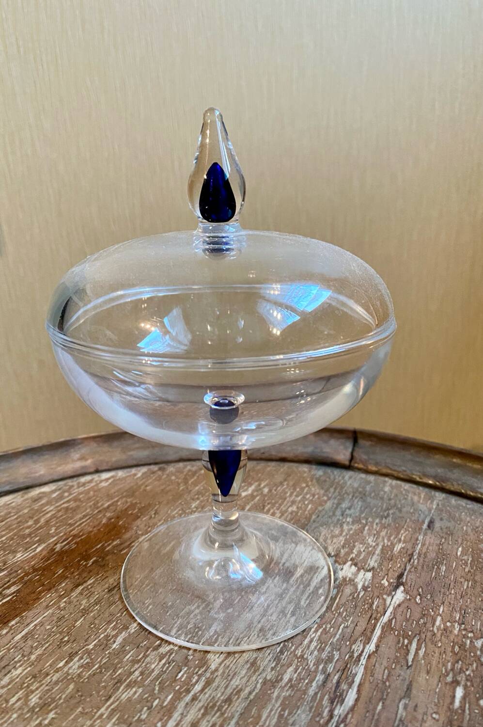 Decorative Sugar Bowl & Bonbonnière – Cristal d'Arques "Venice Sapphire"