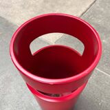 Red German umbrella stand in mid-century modern space style, 1960s.