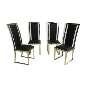 4 Michel Mangematin chairs, 1970