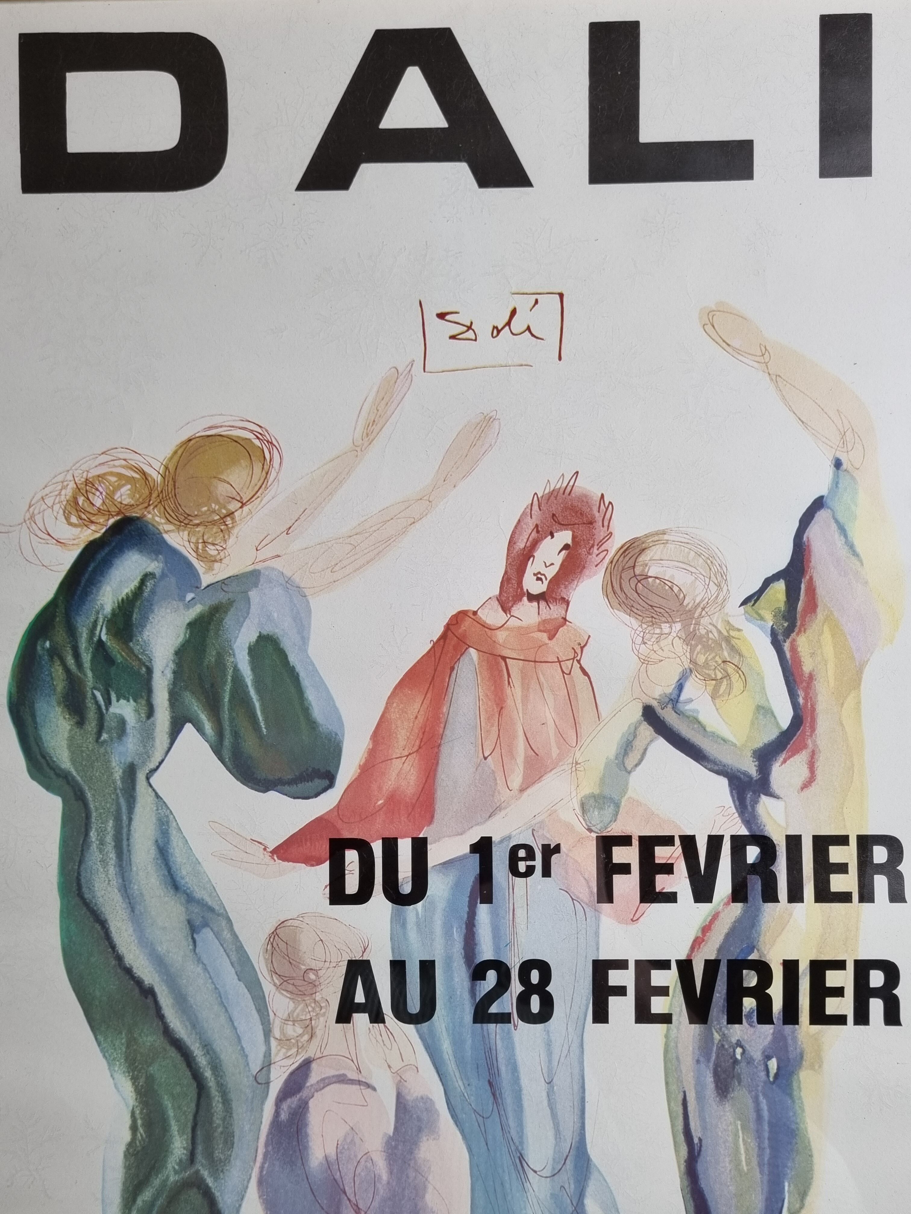 Dali exhibition poster, Galerie de la Colombe, Vallauris 1984 framed
