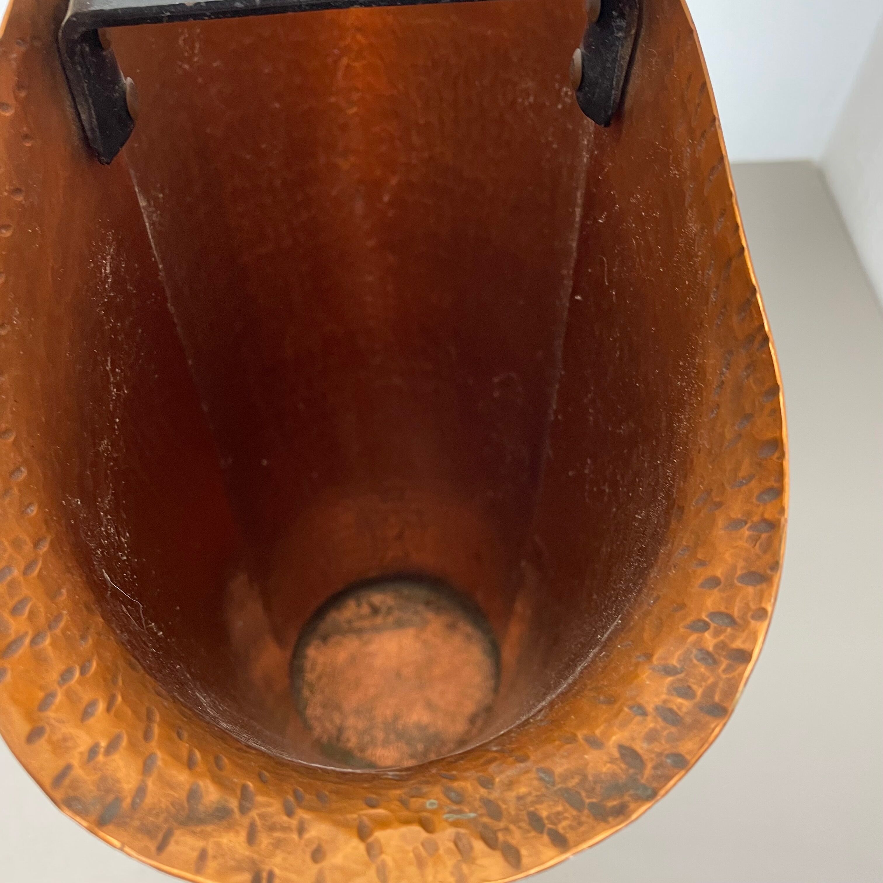 Original Metal Copper Brutalist Hollywood Regency Umbrella Stand Germany, 1970s