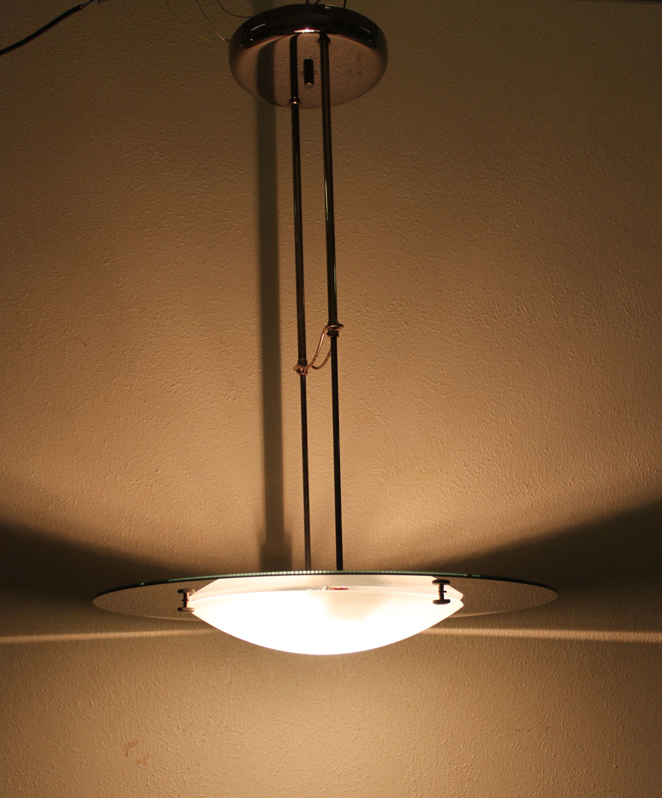 Modernist glass pendant light, 70s