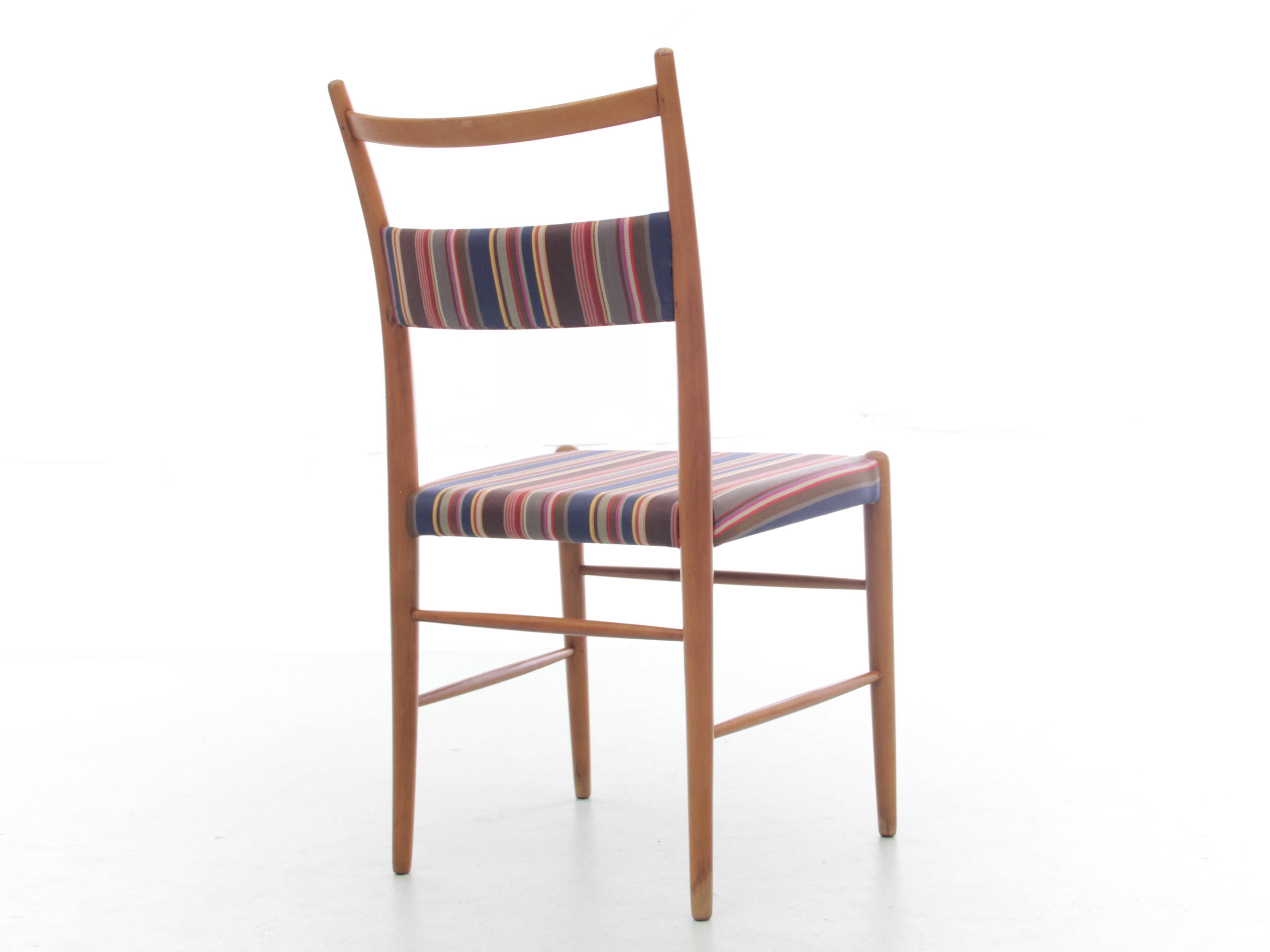 Set of 4 Scandinavian chairs by Yngve Ekstrom, Paul Smith fabric