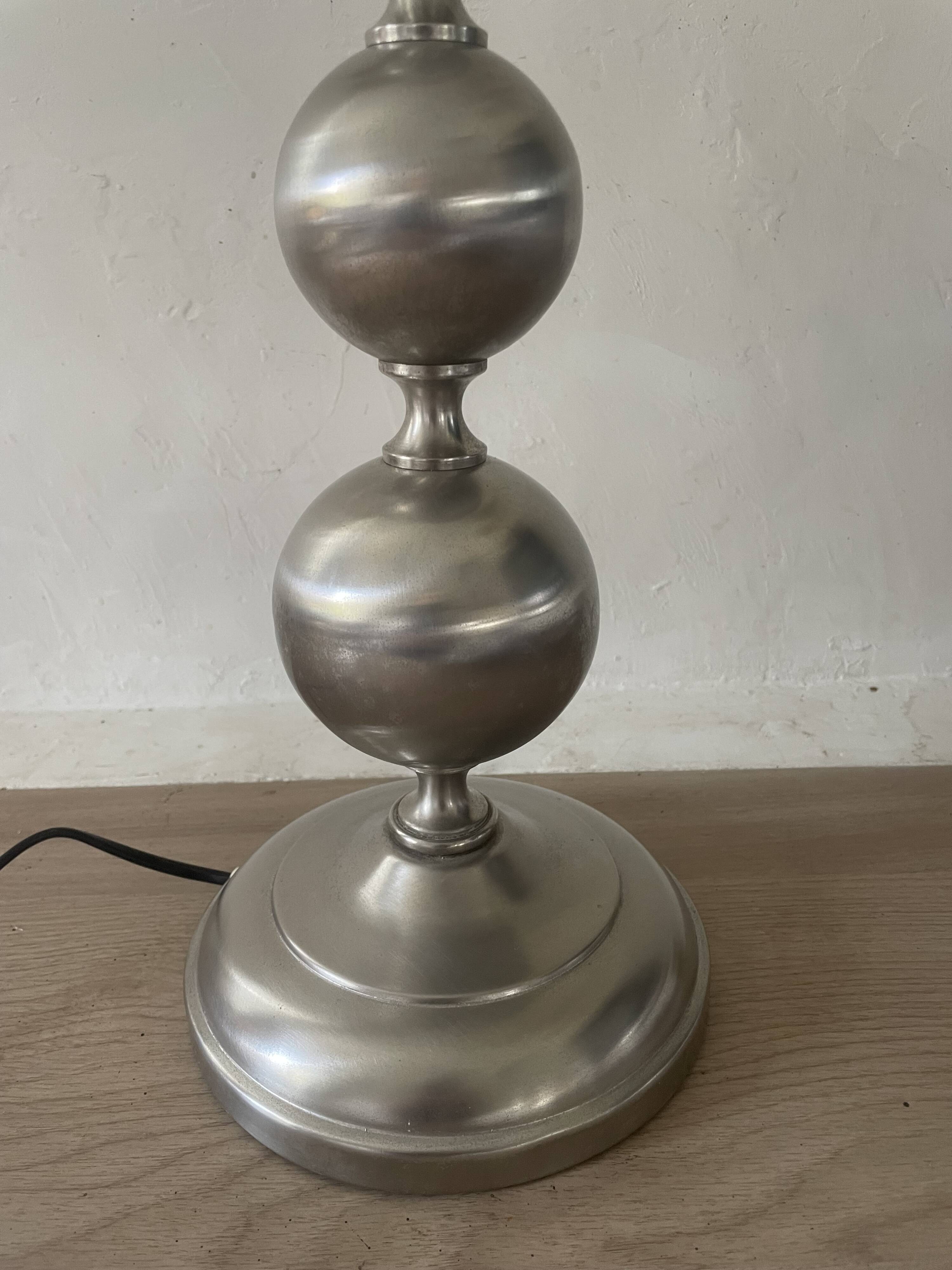 Brushed aluminium lamp 43cm 1970s