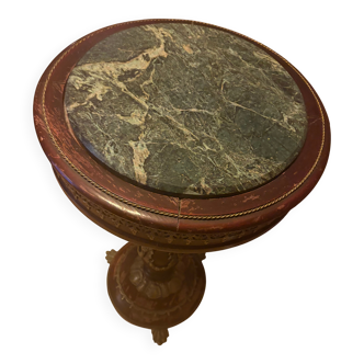 Egyptian gueridon in marble and wood