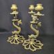 Pair of Koi Fish Candle Holder Solid Brass
