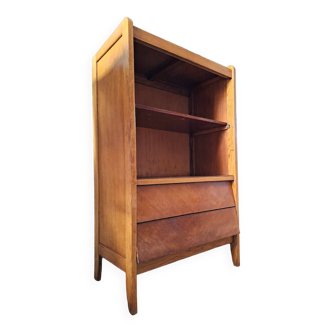 Vintage bookcase, old Scandinavian design display case