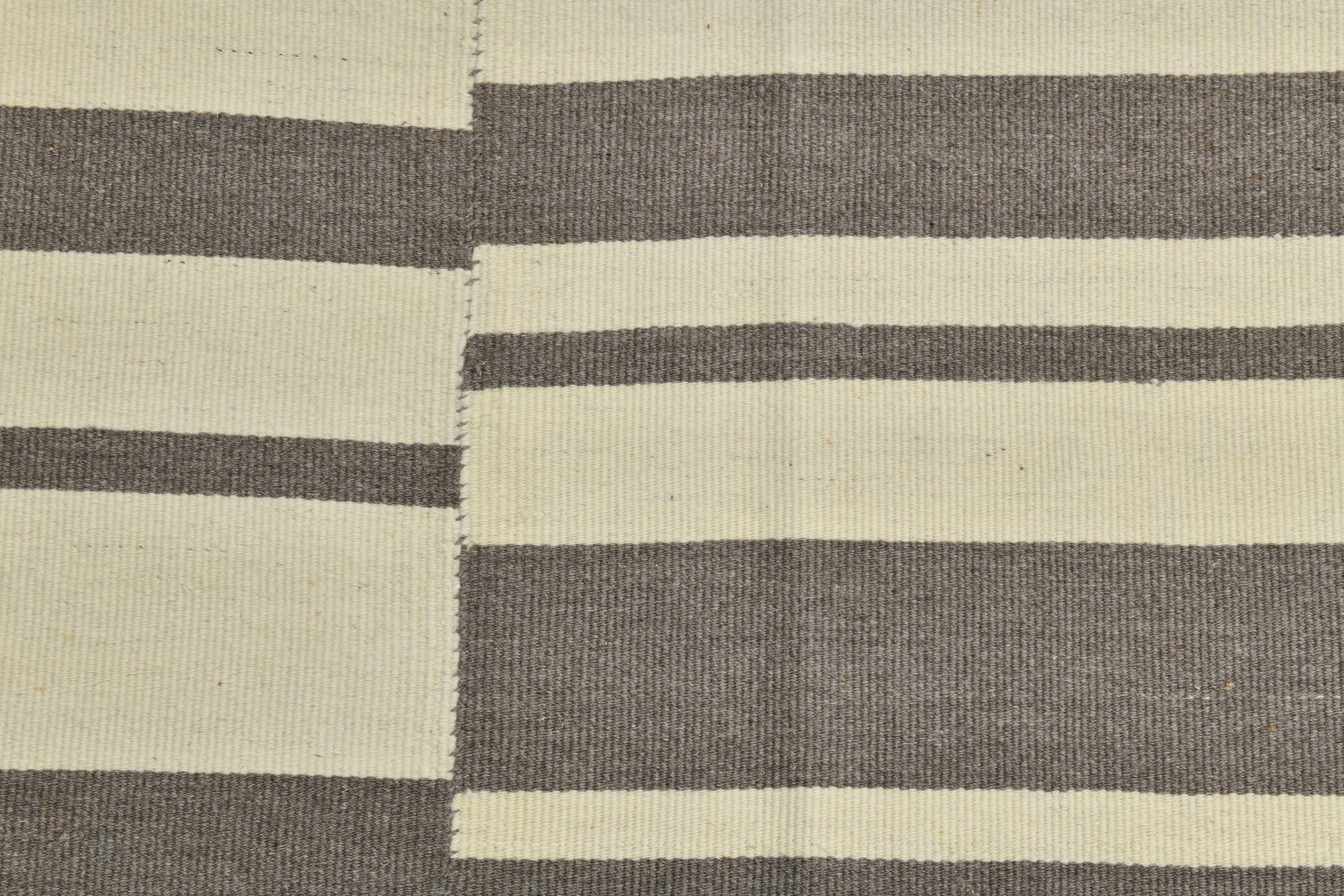 Modern Beige Grey Vintage Kilim Rug, 204x278Cm