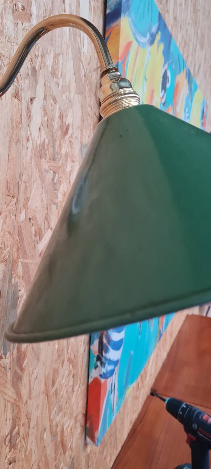 Vintage enameled sheet metal wall light