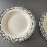 Set of 2 iron earthenware plates Garlands L.XVI from Salins