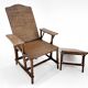 Art Deco French Bamboo & Wicker Chaise Lounge