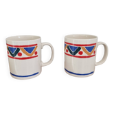 Duo of 2 vintage Mobil cups