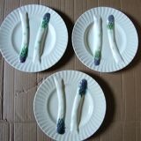 3 Asparagus plates in slurry from Lunéville
