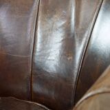 Stylish armchair made of cowhide leather with a unique design and beautiful finish