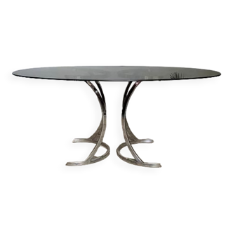 Table en verre fumé