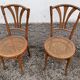Series of 4 wooden chairs and cannage