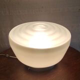 Plafonnier XXL style industriel globe opaline - mid. XXème