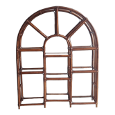 Bamboo rattan and glass shelf pier import 80s